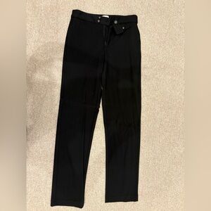 ecru  Black Dress Trousers - Sleek Straight Leg
